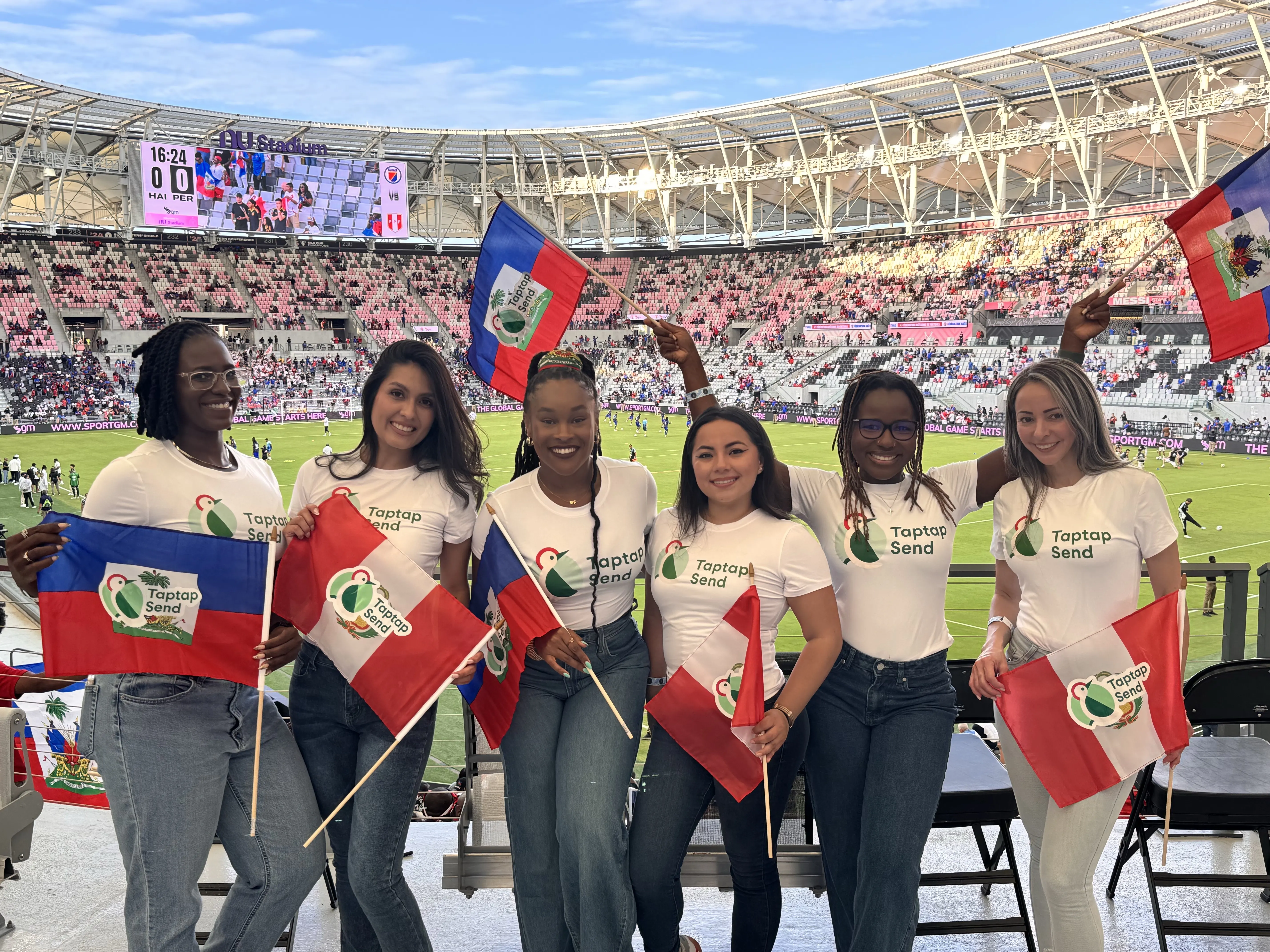 Peru vs Haiti game activation for Taptap Send at NU Stadium in Miami