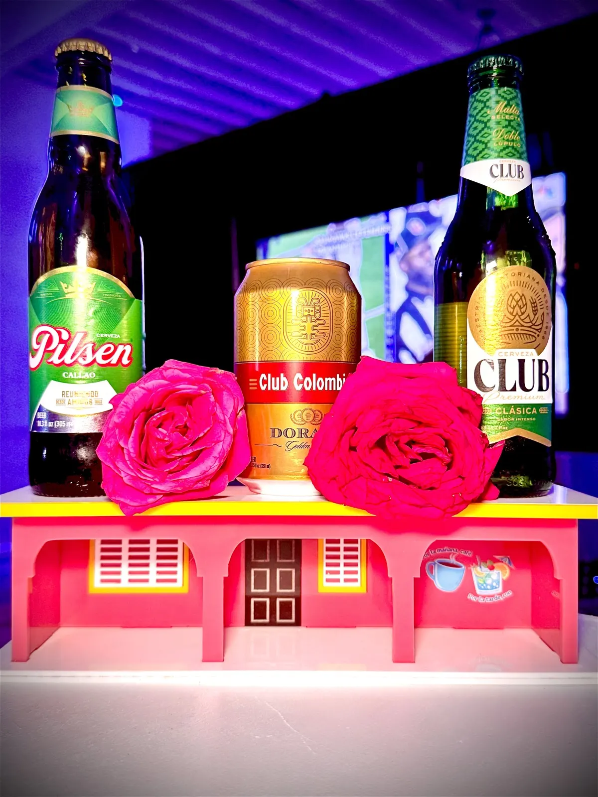 Brand presentation of three beers